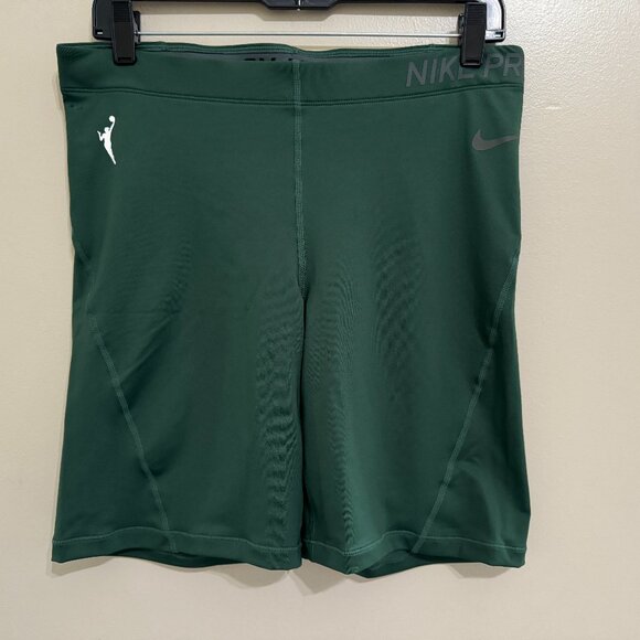 Nike Pro WNBA Team Issue Compression 8” Shorts Green Womens CW4244-323 NEW - Picture 2 of 14